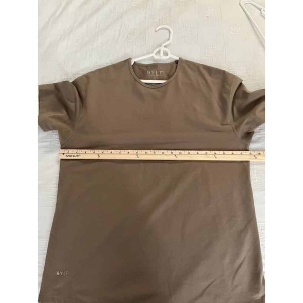 BYLT Premium‎ Basics Lux Crew Neck T-Shirt XL Tan Brown Cotton Blend Casual Tee - Picture 7 of 10